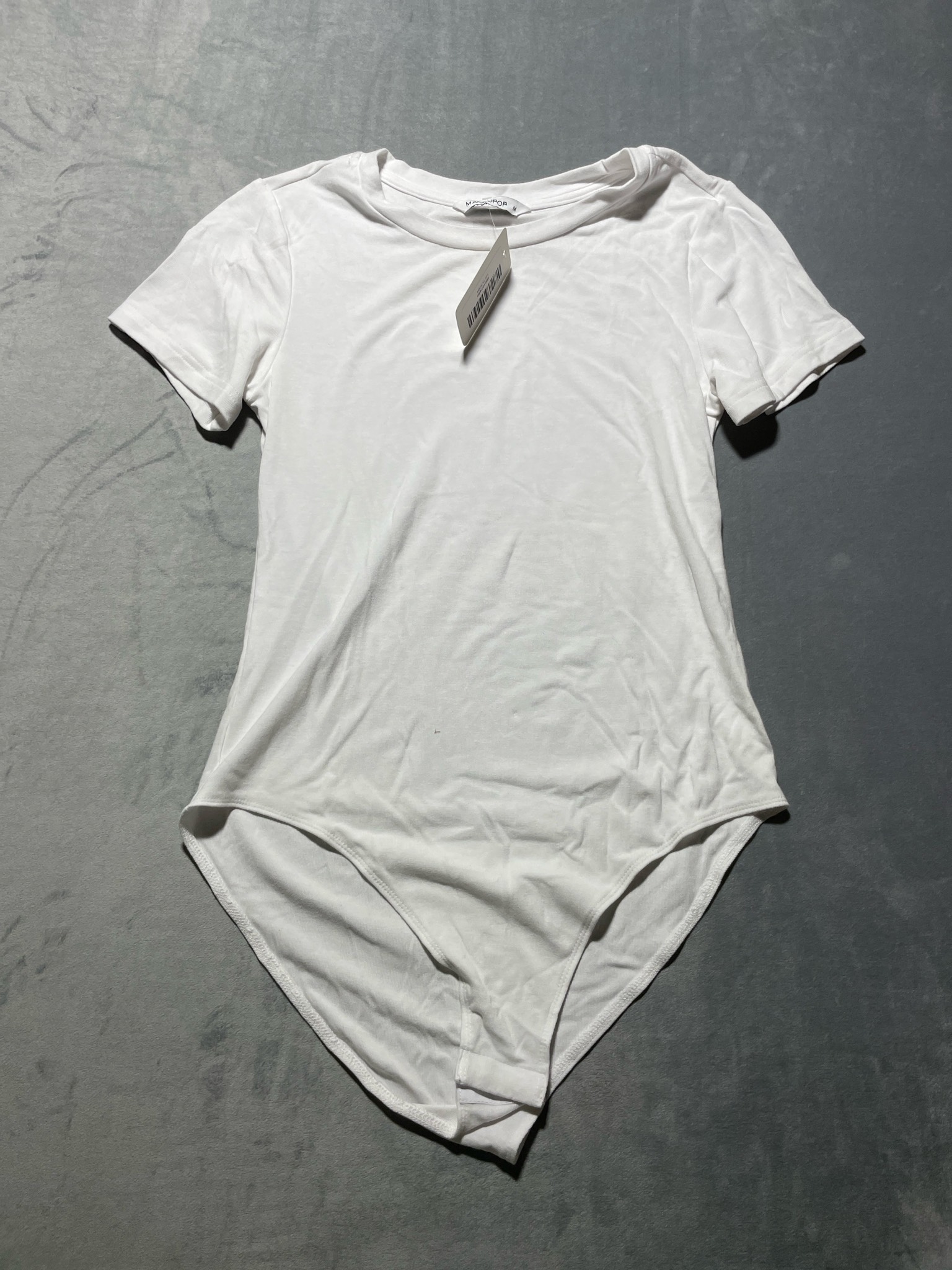 MANGOPOP White Short Sleeve Bodysuit Size M