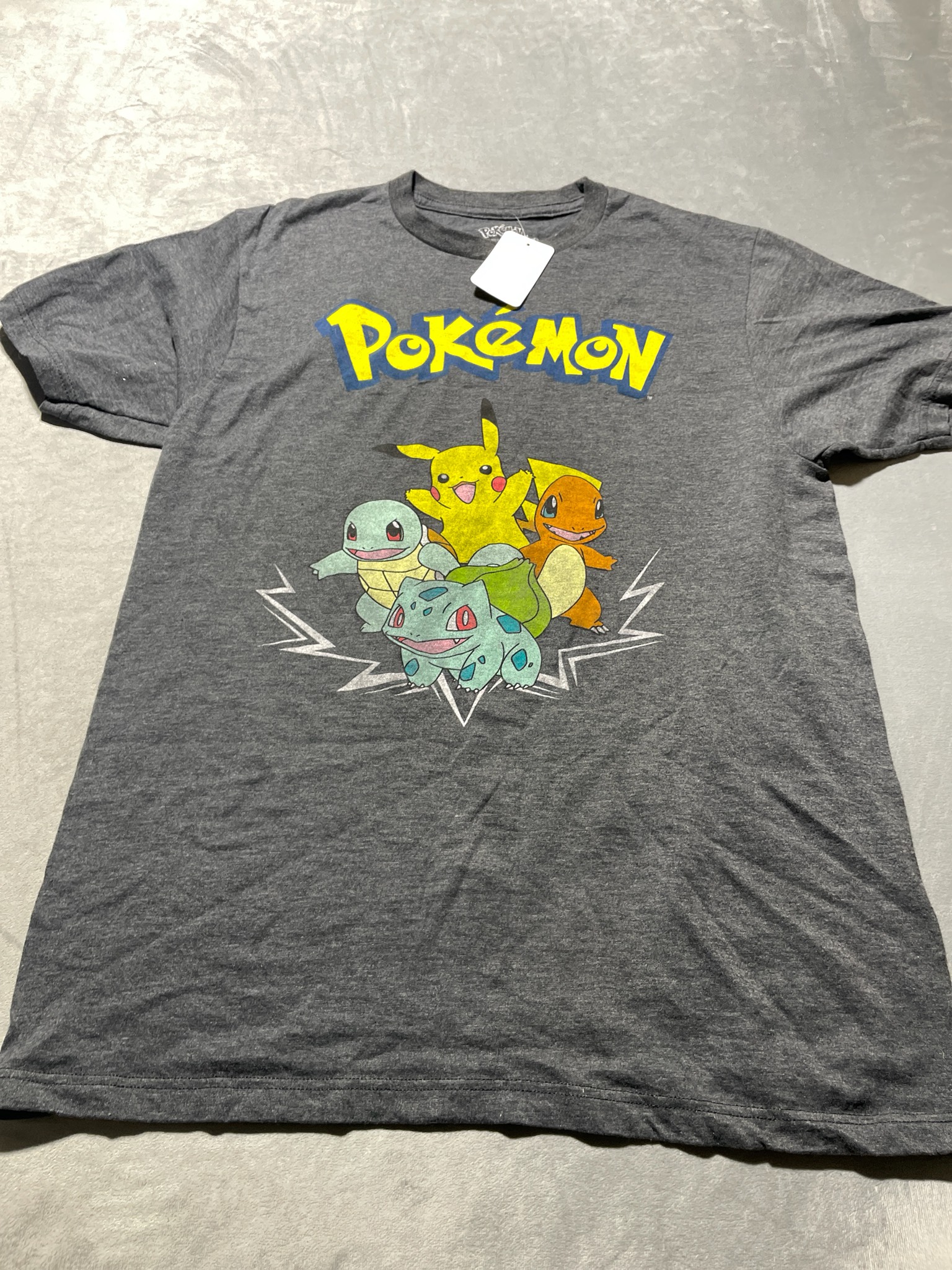 Pokémon Dark Gray Heathered Cotton Polyester T-Shirt