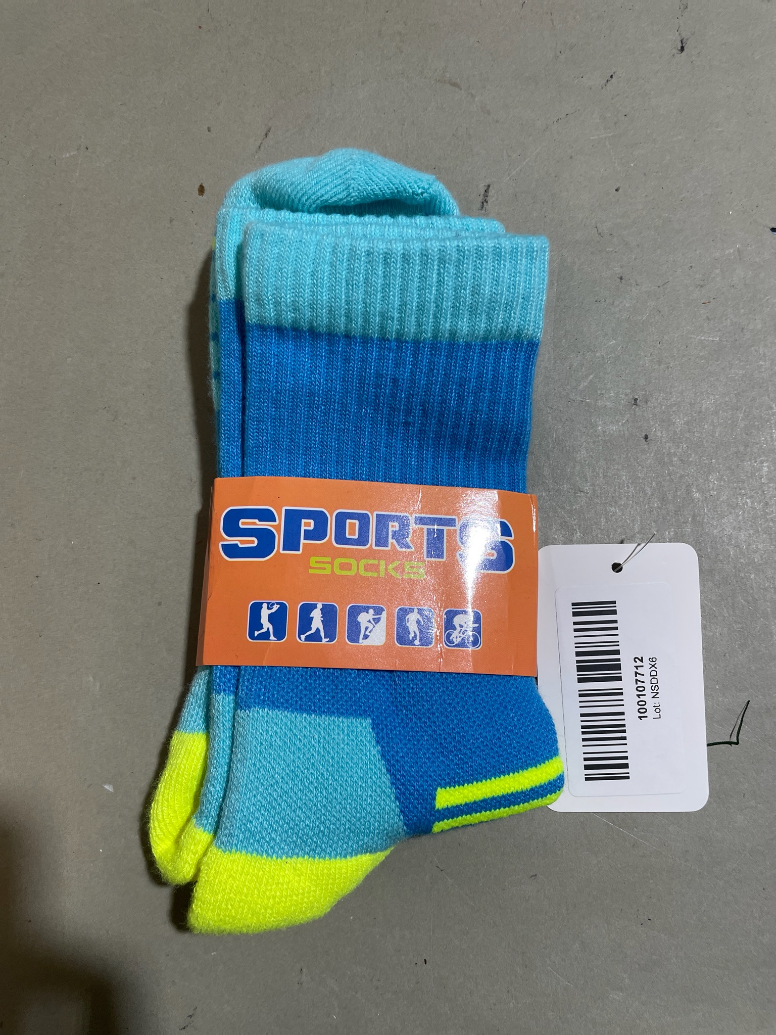 Blue Color Block Knit Socks