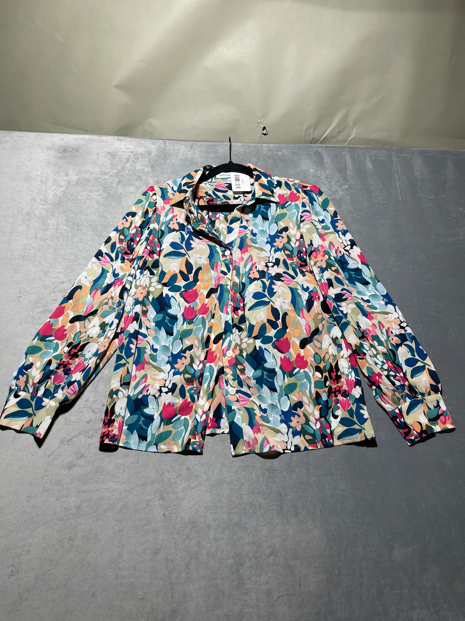 PrettyGarden Multicolor Floral Long Sleeve Blouse Size S