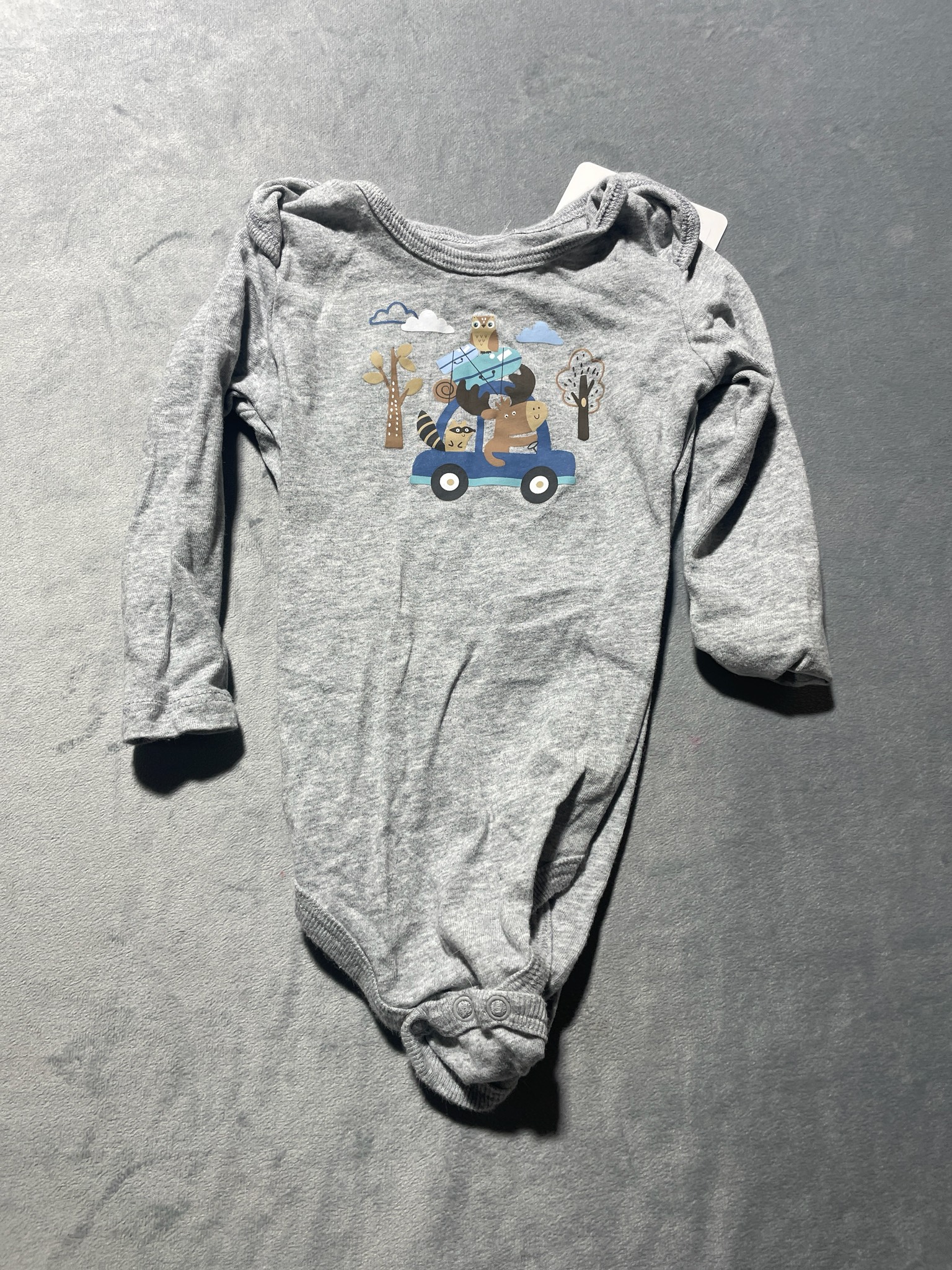 Kona Kids Gray Cotton Long Sleeve Infant Bodysuit Size 6M
