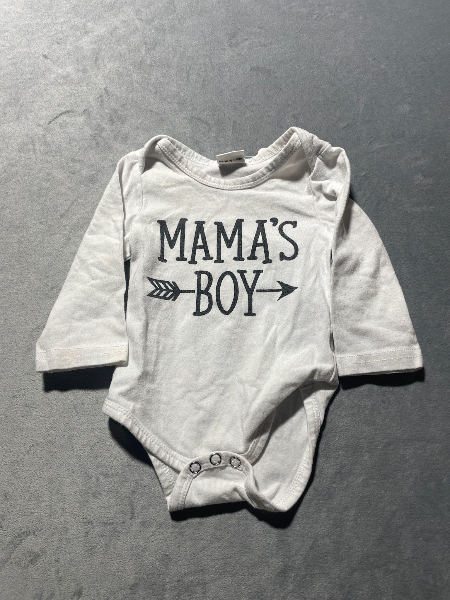 White Long Sleeve Bodysuit Size 3-6M