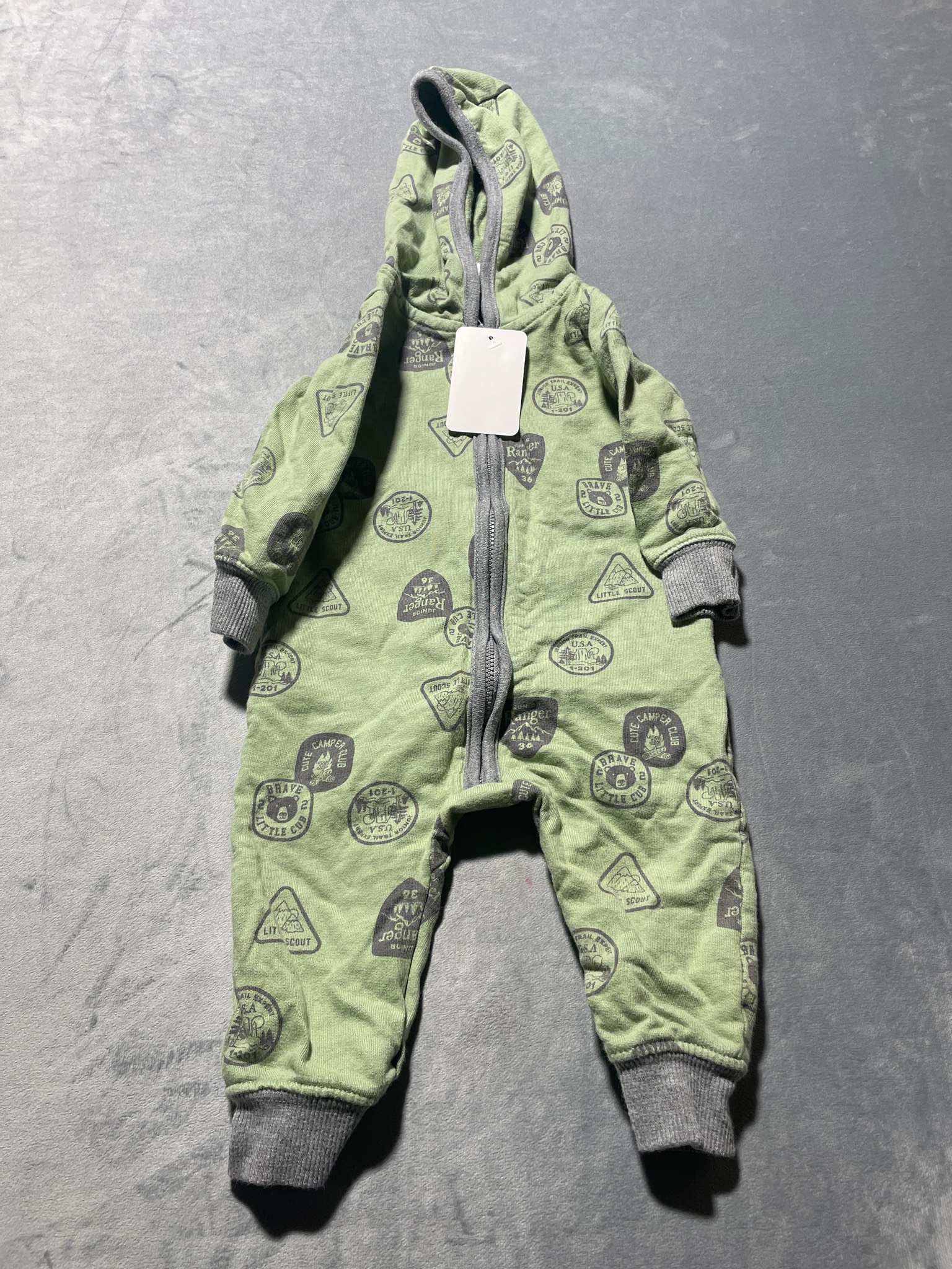Carter's Olive Green Knit Hooded One-Piece Size 9m