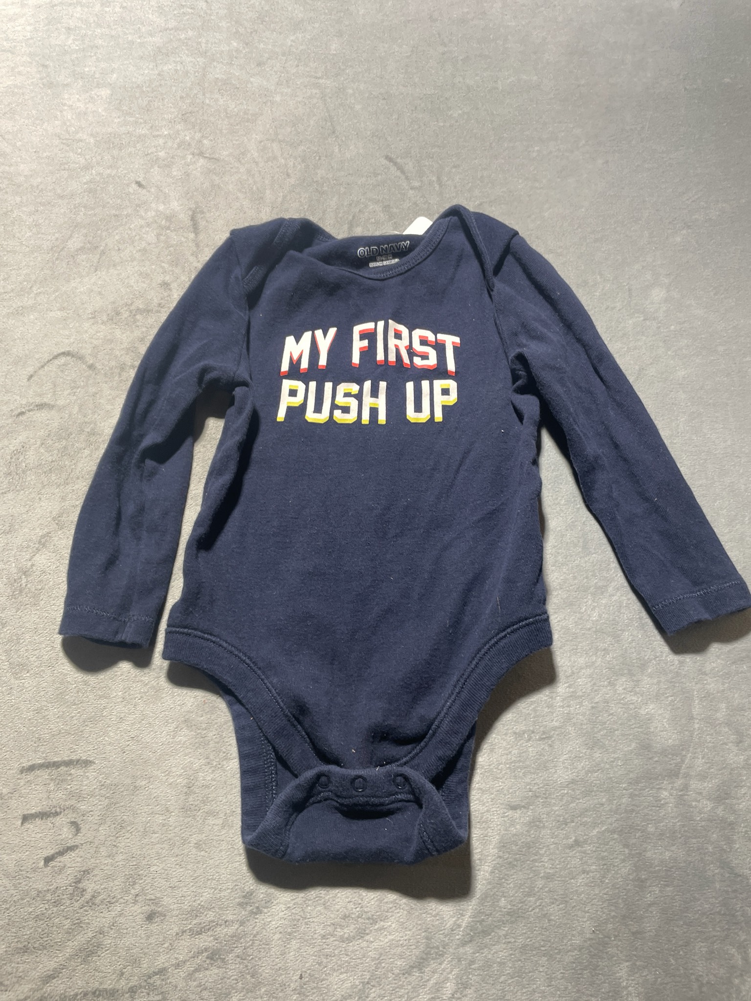 Old Navy Navy Long Sleeve Bodysuit Size 12-18M