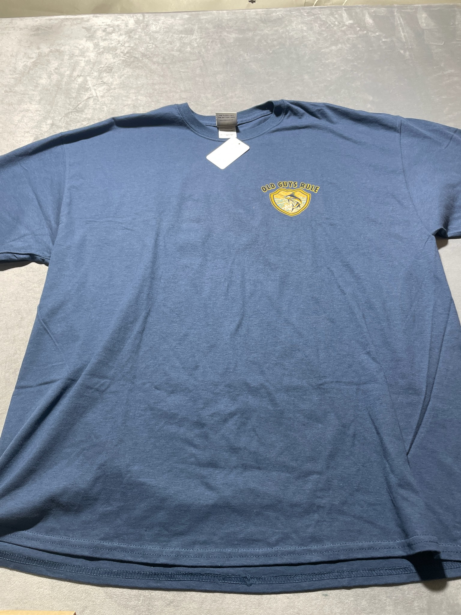 Old Guys Rule Blue Cotton Graphic T-Shirt Size 2XL