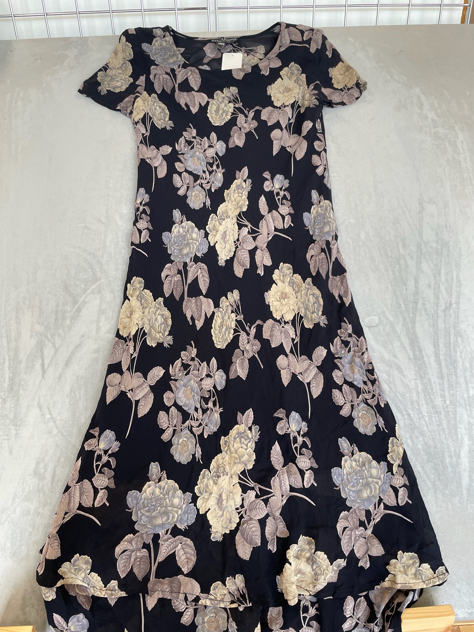 Carole Little Black Floral Dress Size 12