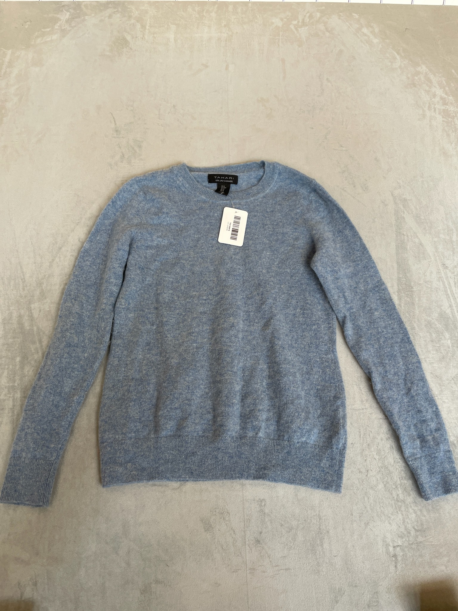 Tahari Blue Heathered Cashmere Sweater Size M