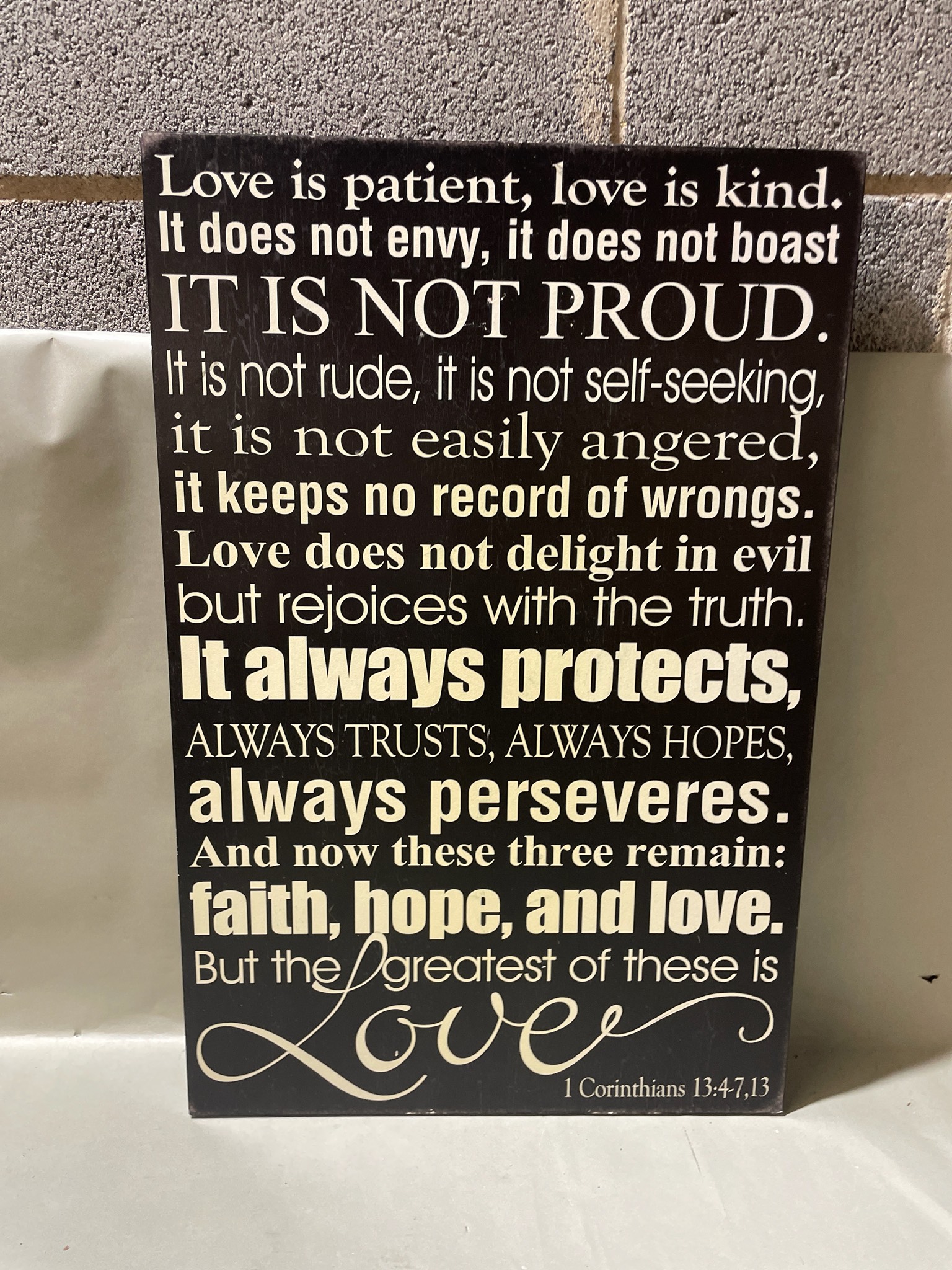 Dark Brown Bible Verse Wall Plaque