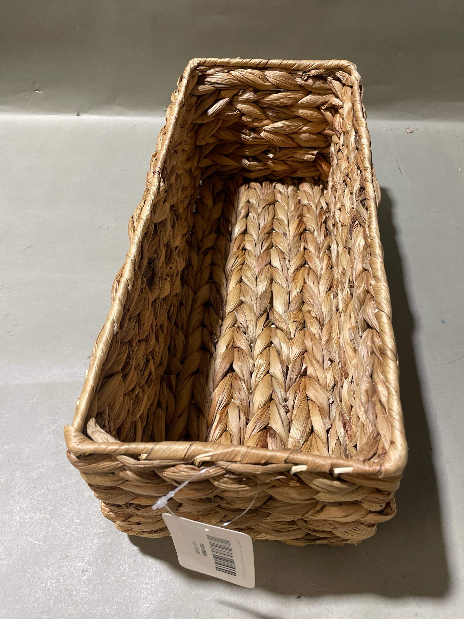Tan Rectangular Woven Basket
