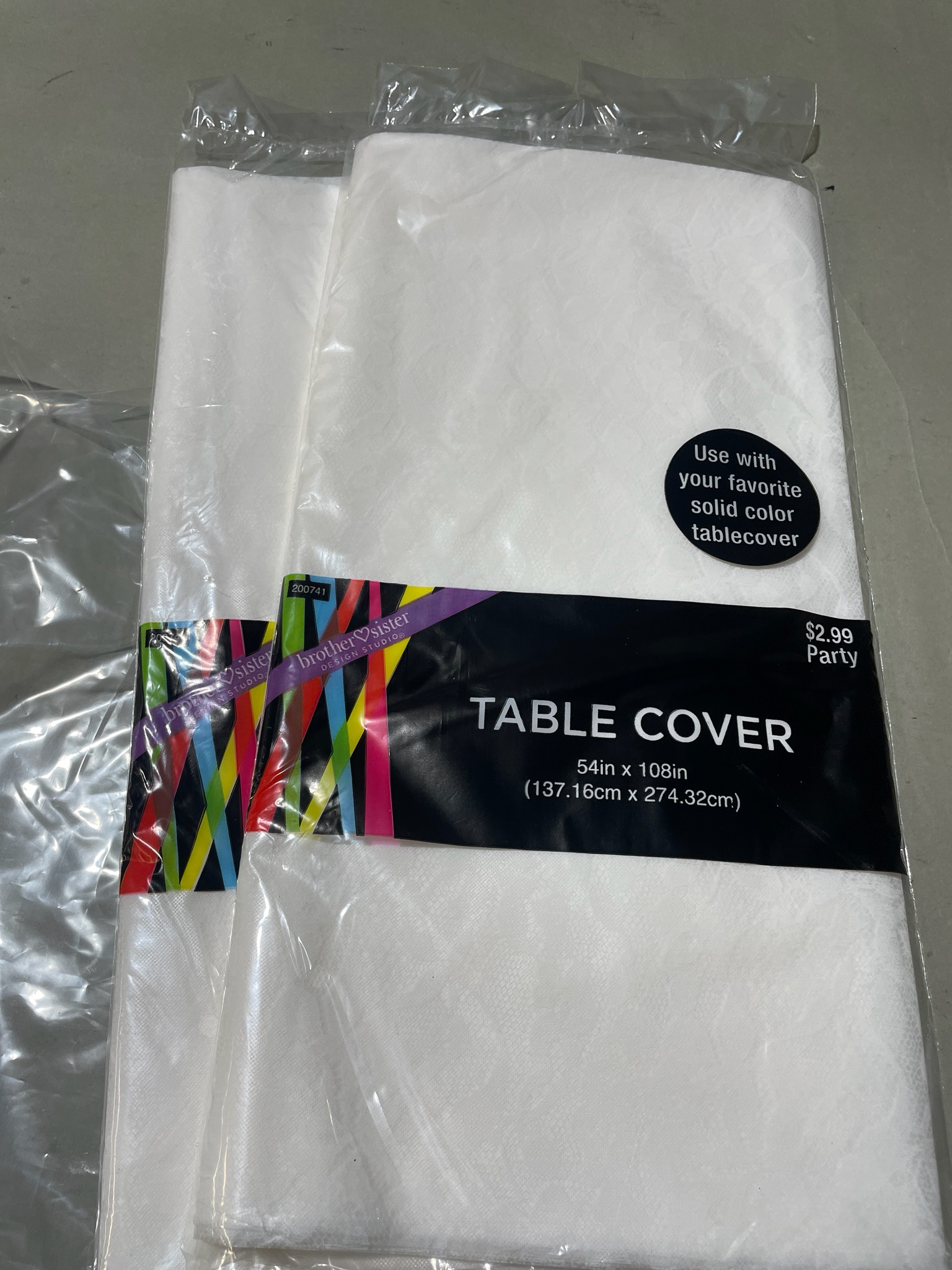 White Rectangular Table Cover Size 54 x 108 in
