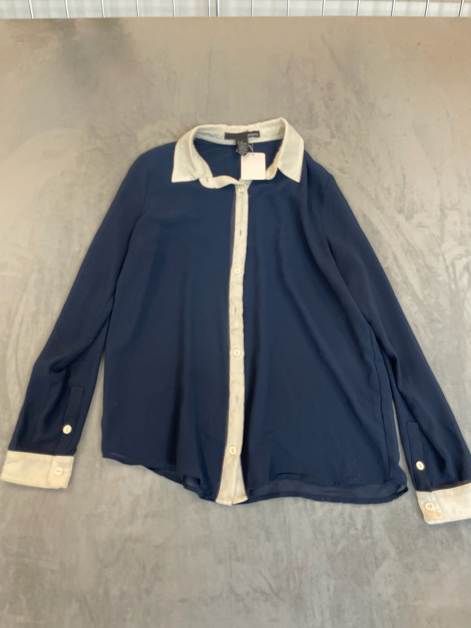 Ounce Navy Polyester Blouse Size S