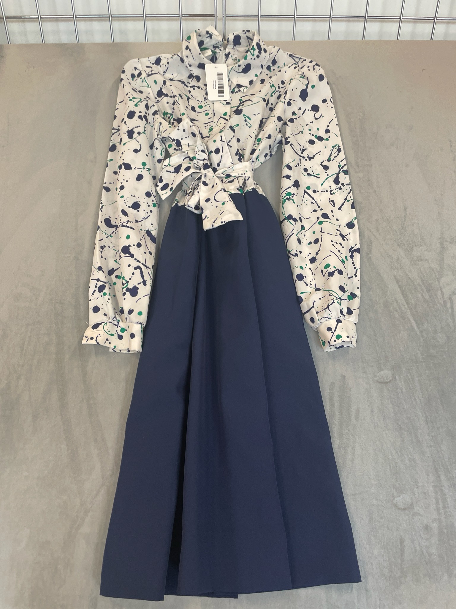 Mellow Ridge Navy Abstract Print Long Sleeve Dress Size 12