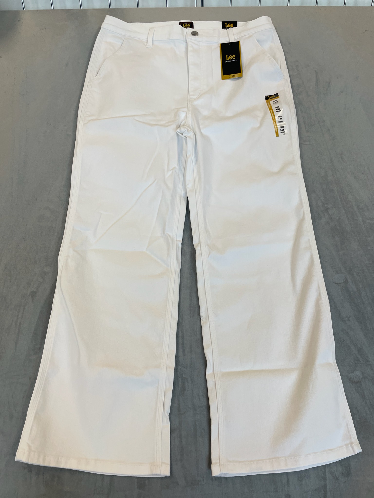 Lee White Denim Wide-Leg Jeans Size 16S