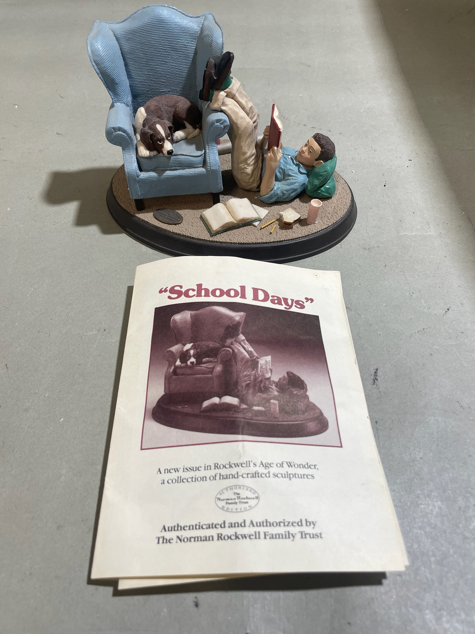 Rhodes Studios Light Blue Reading Scene Figurine