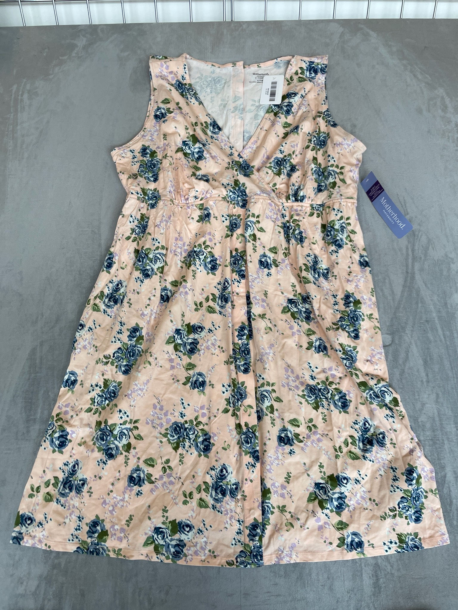 Motherhood Maternity Peach Pink Floral Maternity Sleep Dress Size XL