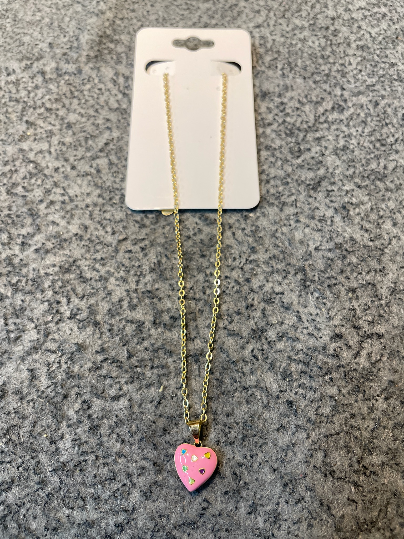 Pink Heart Pendant Necklace