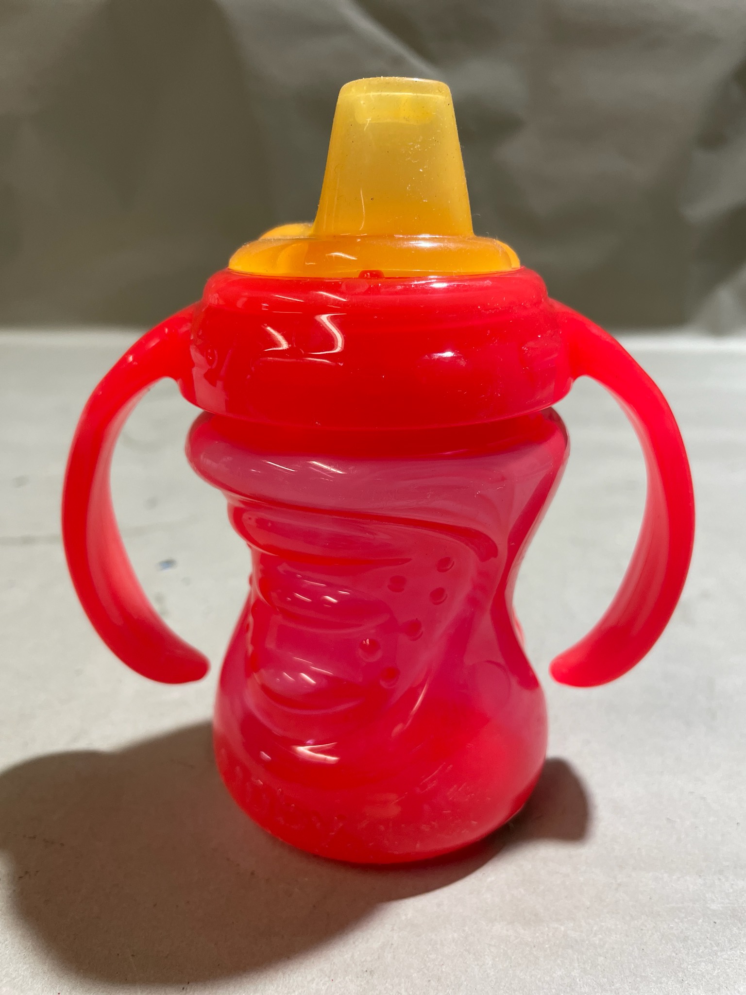 Red Translucent Two-Handle Sippy Cup