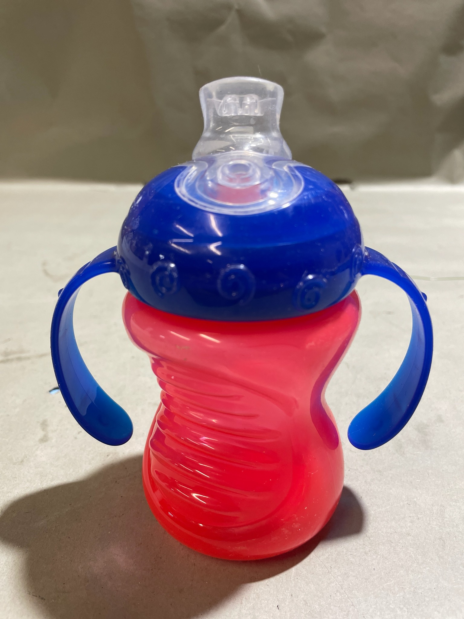 Red and Blue Two-Handled Sippy Cup