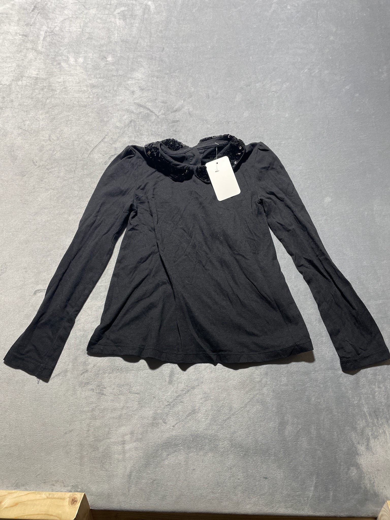 PIPER Black Knit Jersey Long Sleeve Top Size S/C (6/6X)
