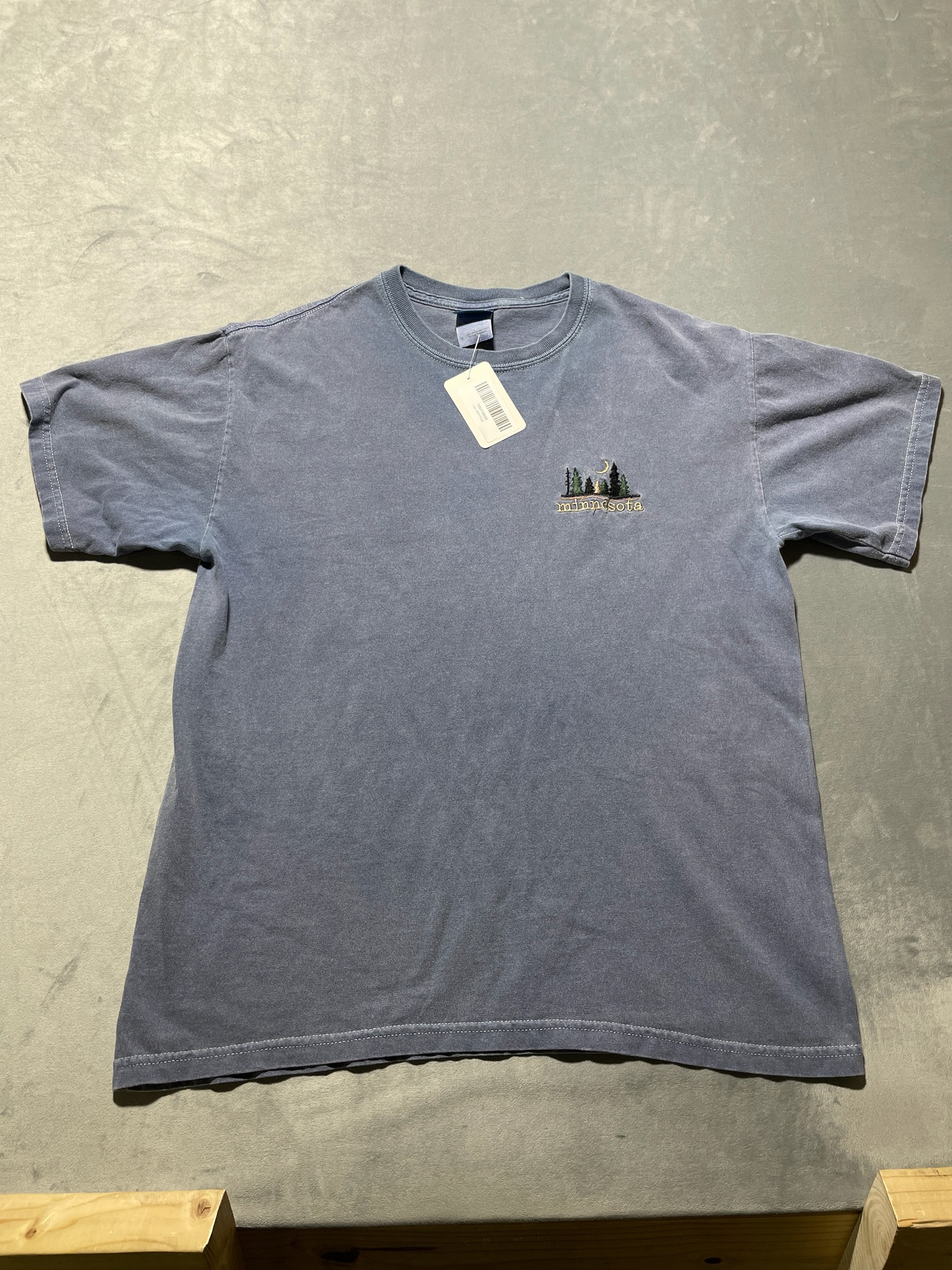 Gildan Faded Blue Knit Jersey T-Shirt