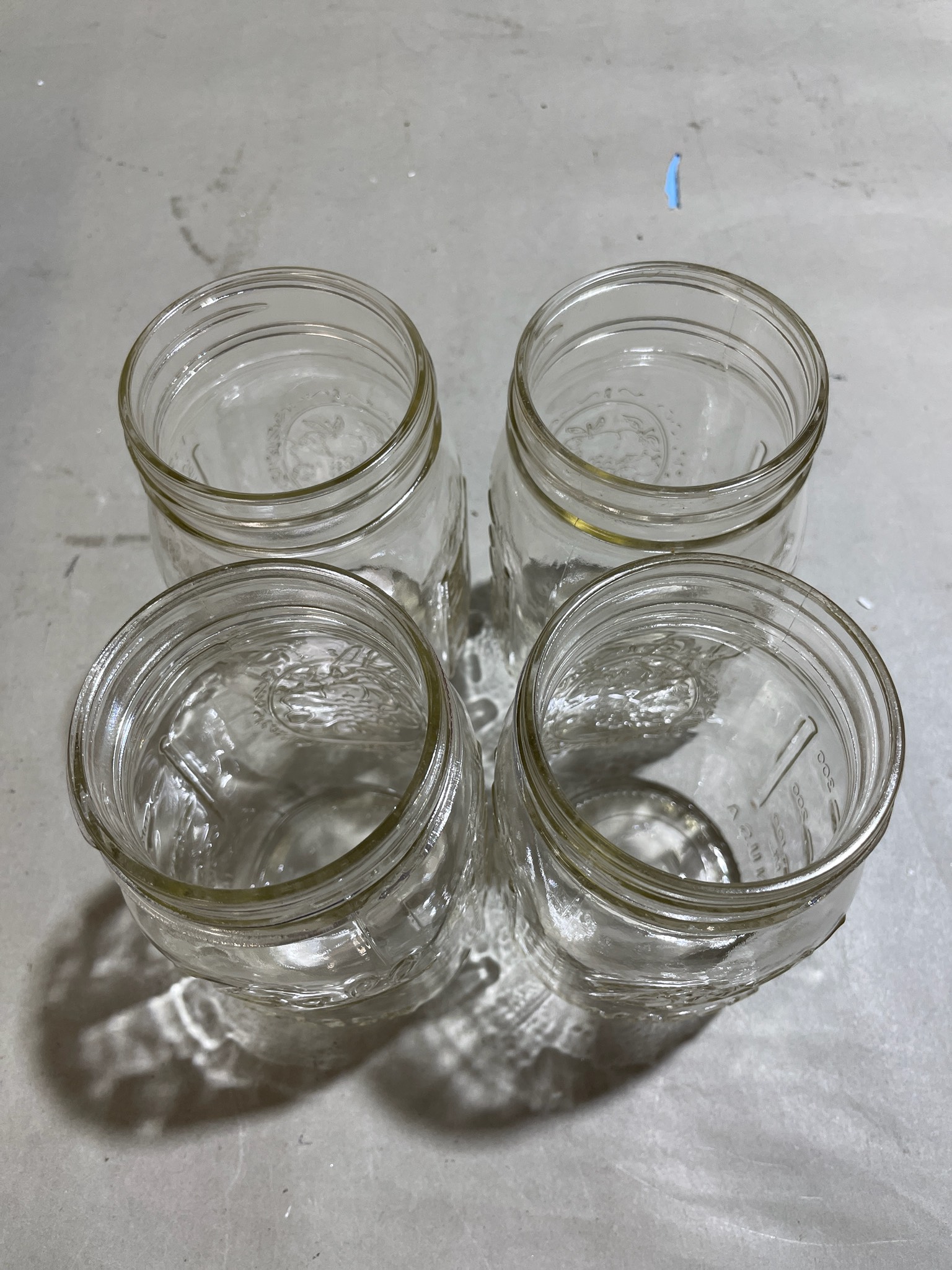 Ball Clear Embossed Glass Mason Jar Set of 4