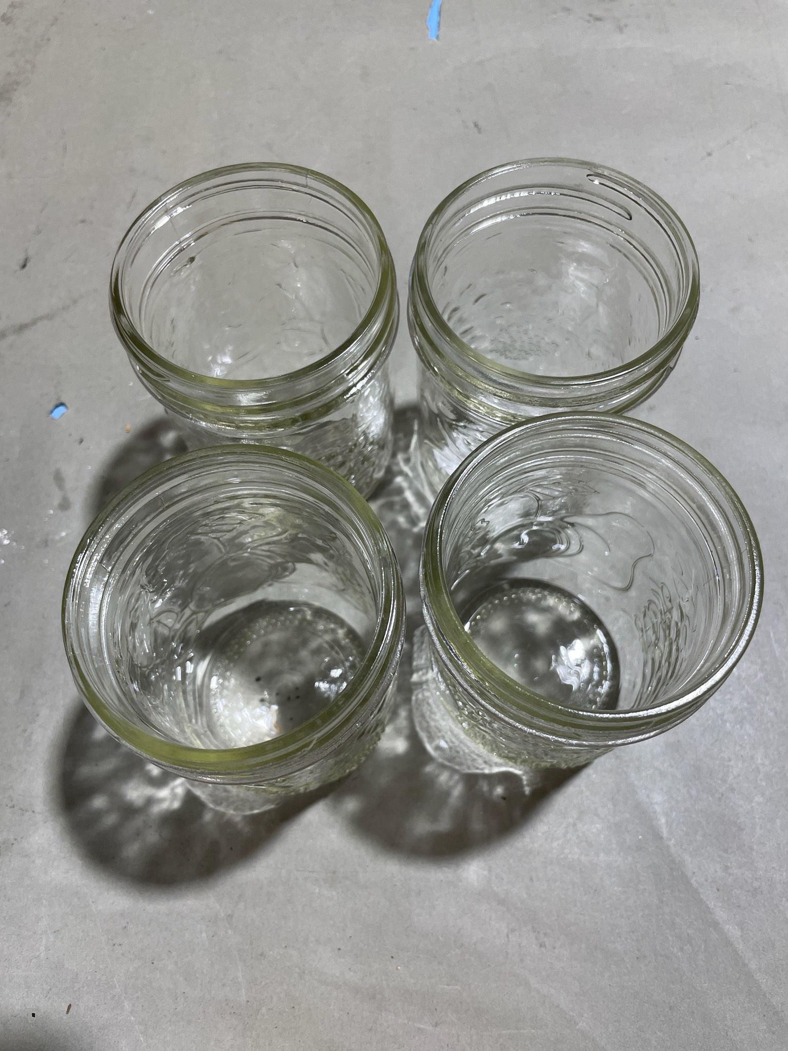 Clear Embossed Strawberry Glass Jar Set