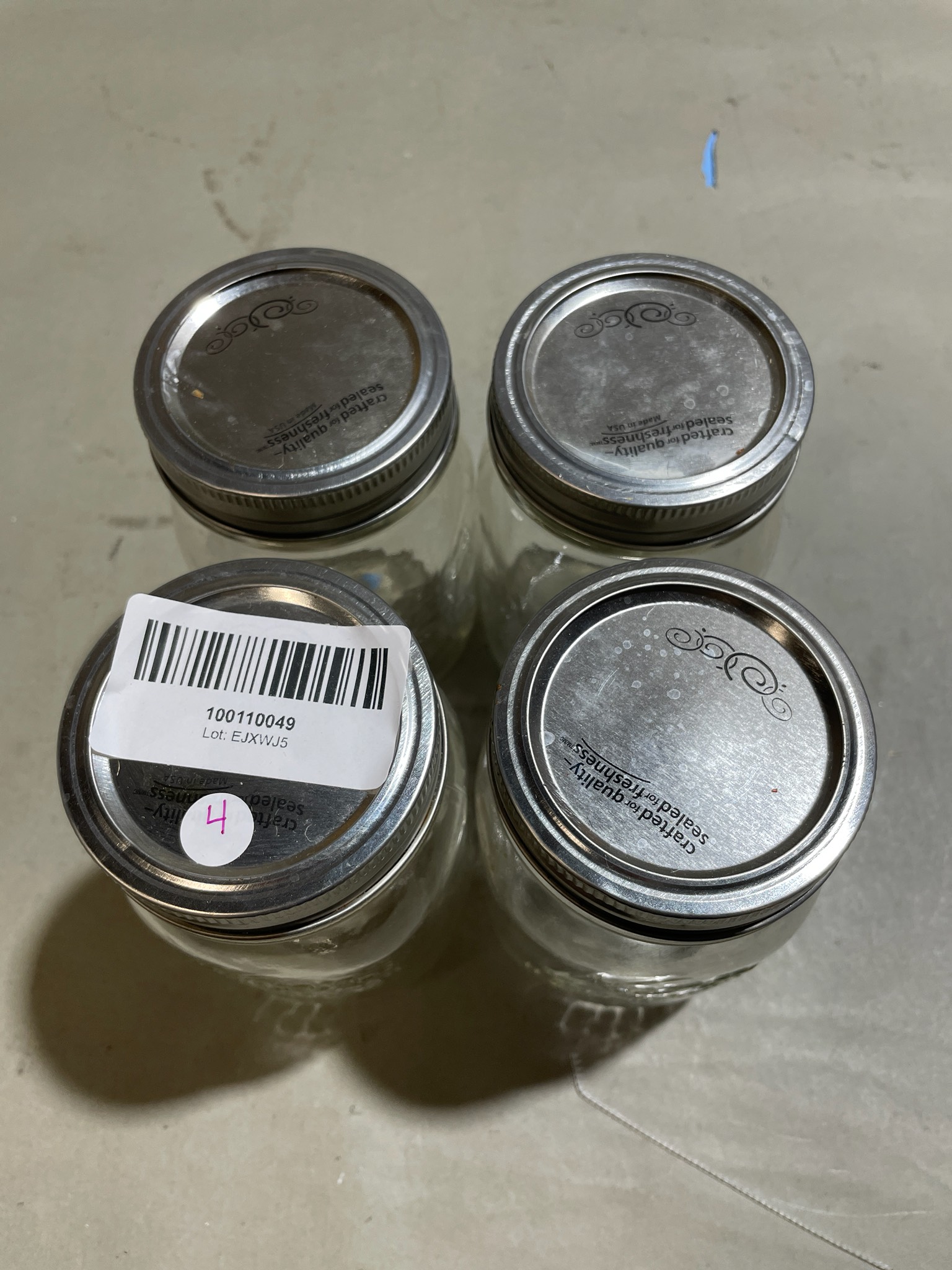 Kerr Clear Glass 4-Piece Mason Jars