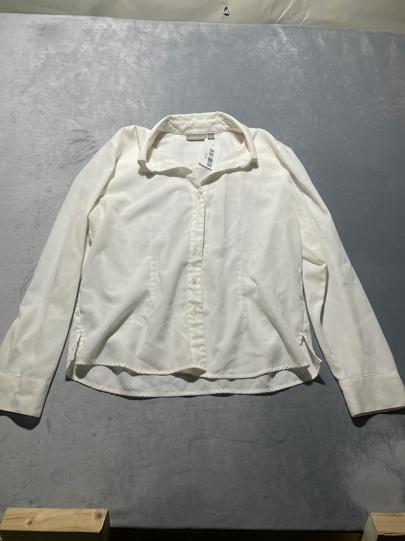 croft & barrow Off-White Long Sleeve Blouse Size L
