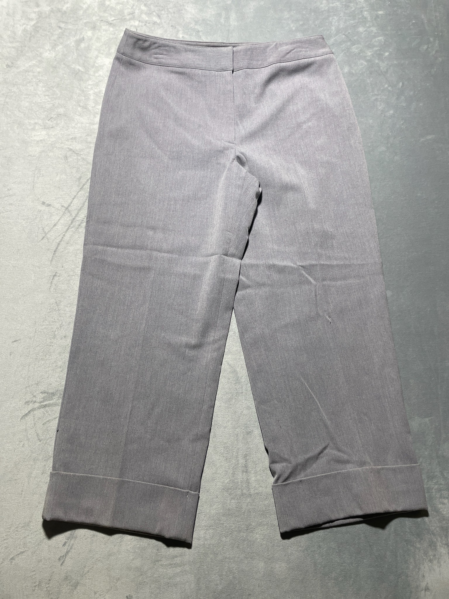 Rafaella Light Gray Polyester Rayon Blend Cropped Dress Pants Size Size 10