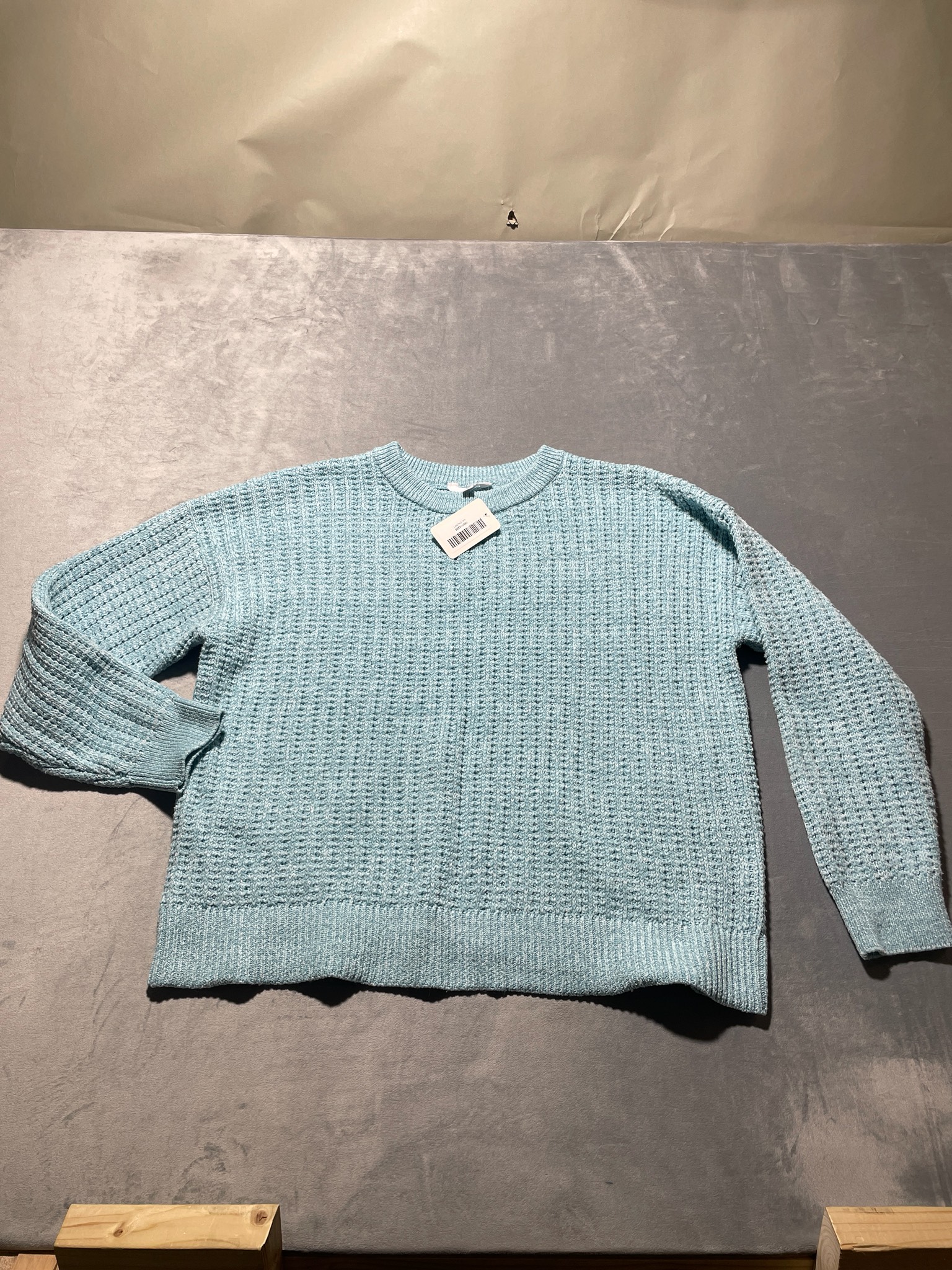 Time and Tru Light Aqua Textured Knit Sweater Size XXL (20)