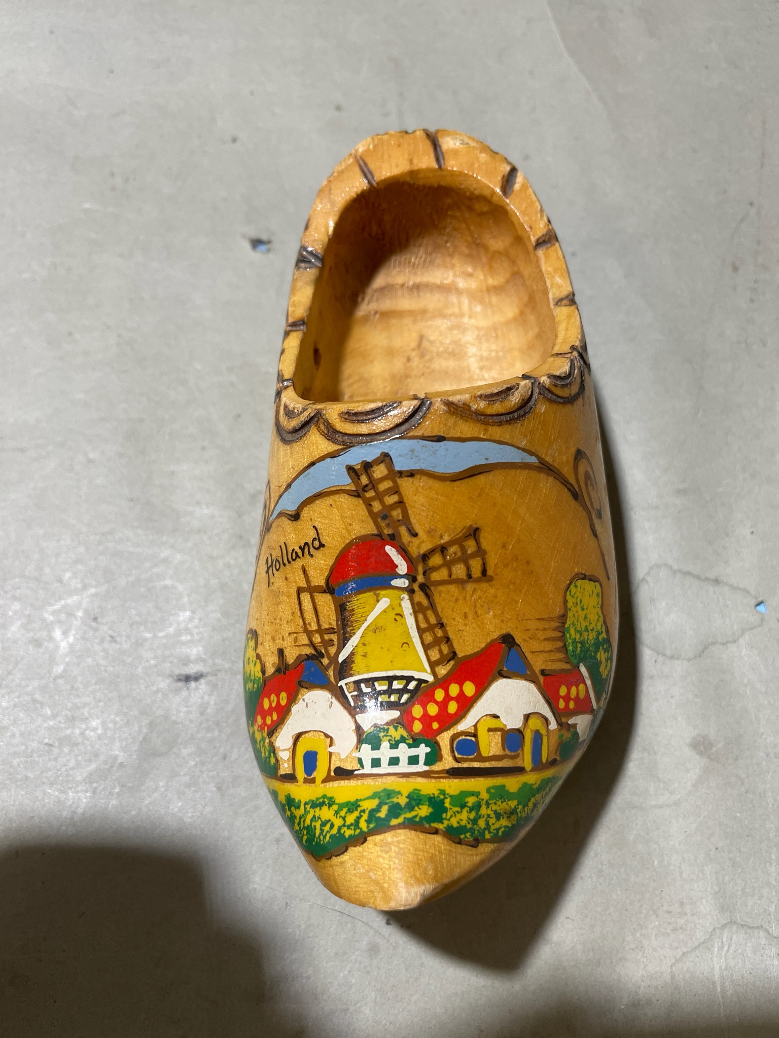 Natural Wood Hand-Painted Clog