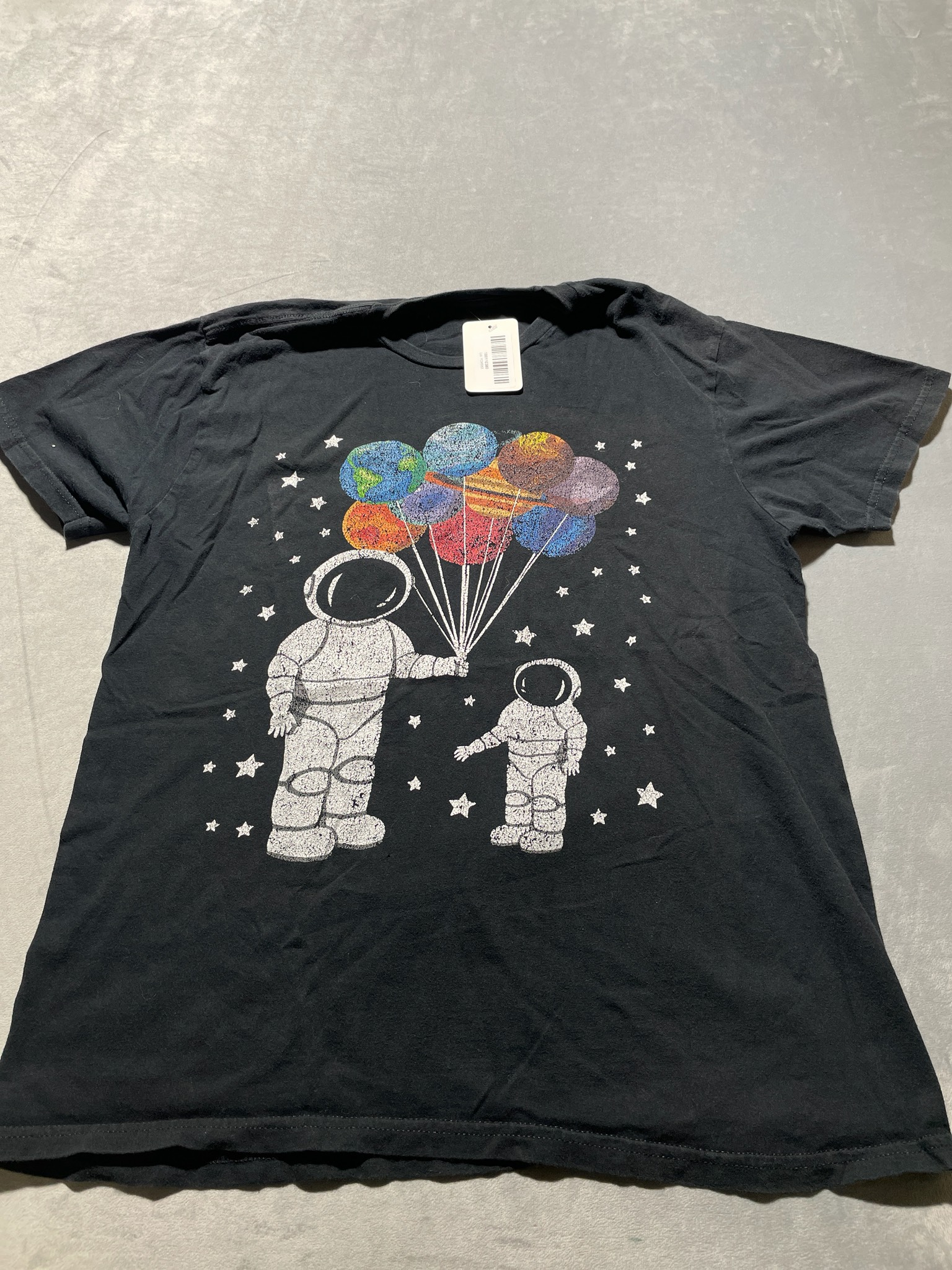 Gildan Black Graphic Cotton T-Shirt Size M