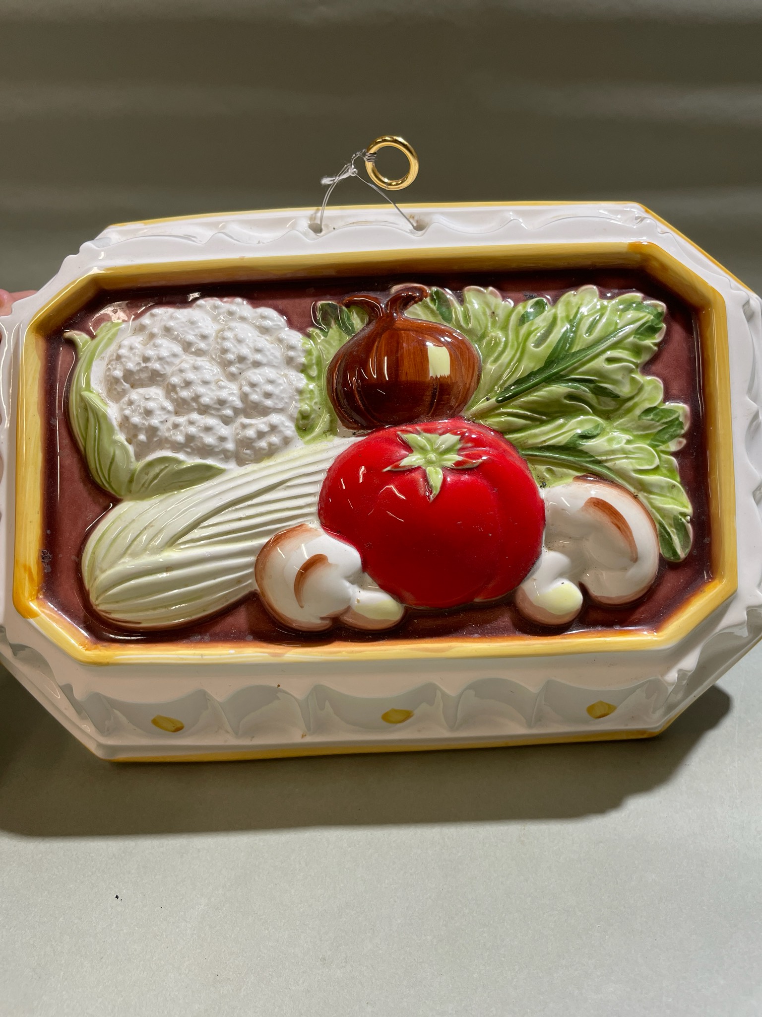 White Raised Vegetable Wall Plaque