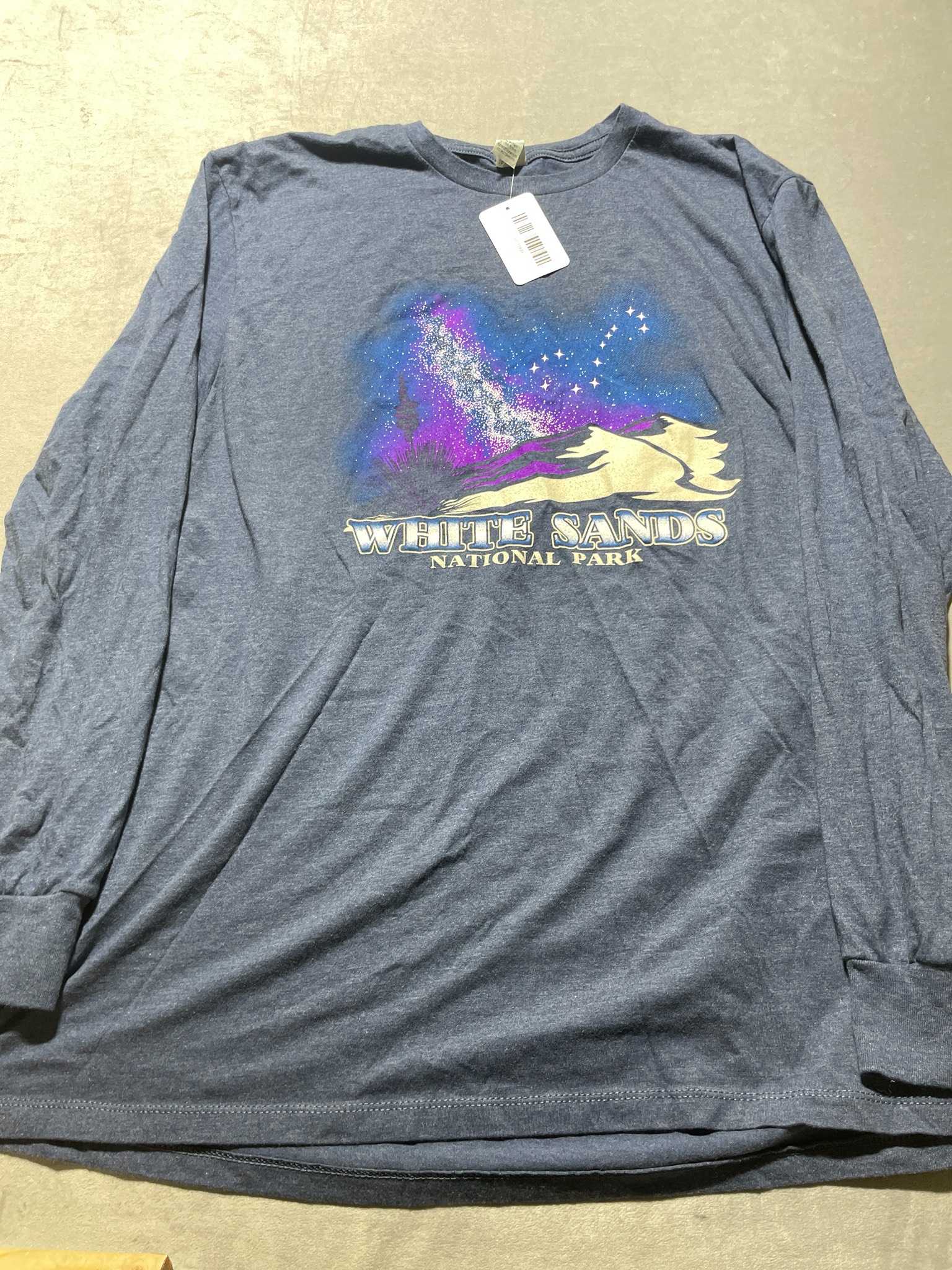 Pacific Navy Heather Cotton-Polyester Long-Sleeve T-Shirt Size XL/XG
