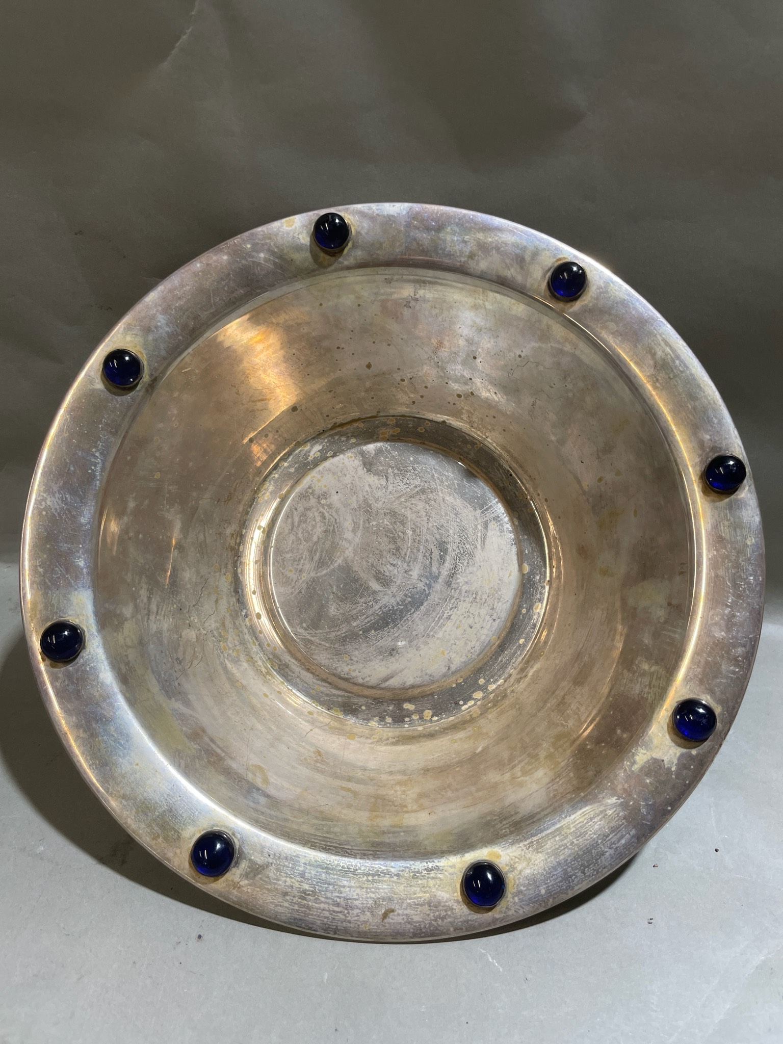 Silver and Gold Tone Shallow Metal Bowl