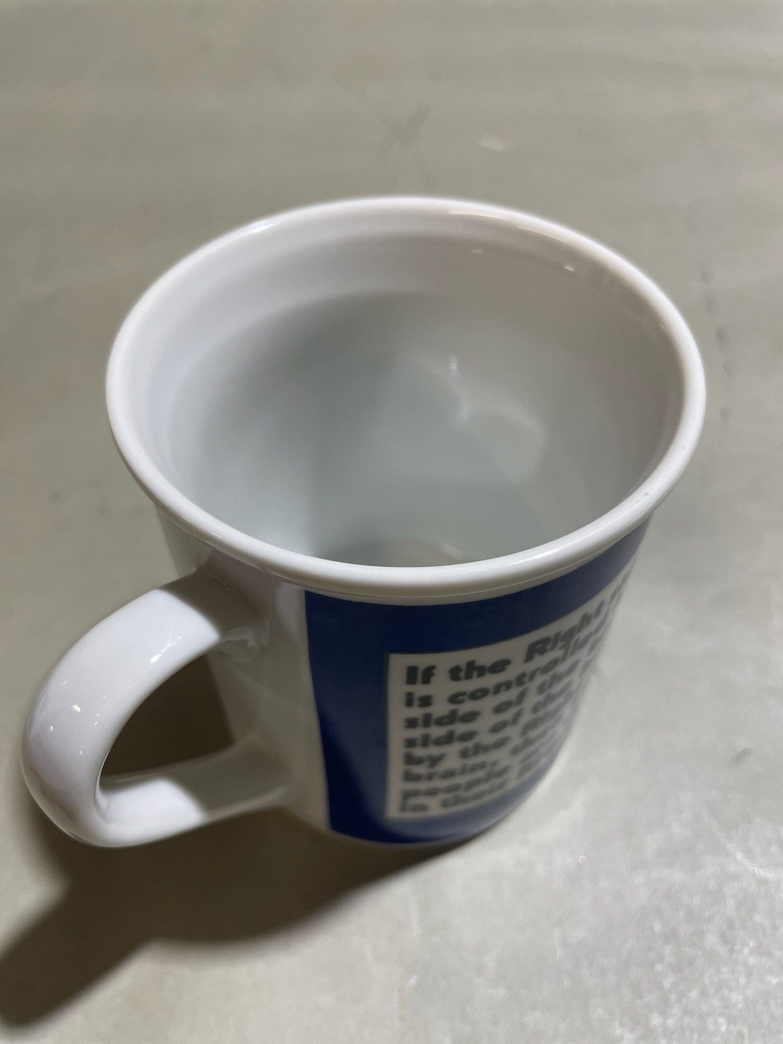 Blue and White Printed Mug