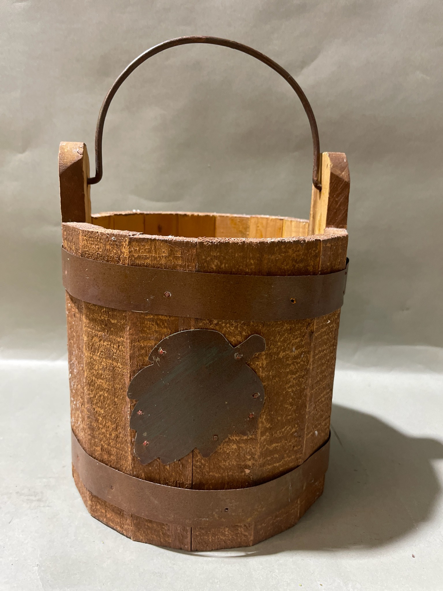 Brown Wooden Pail