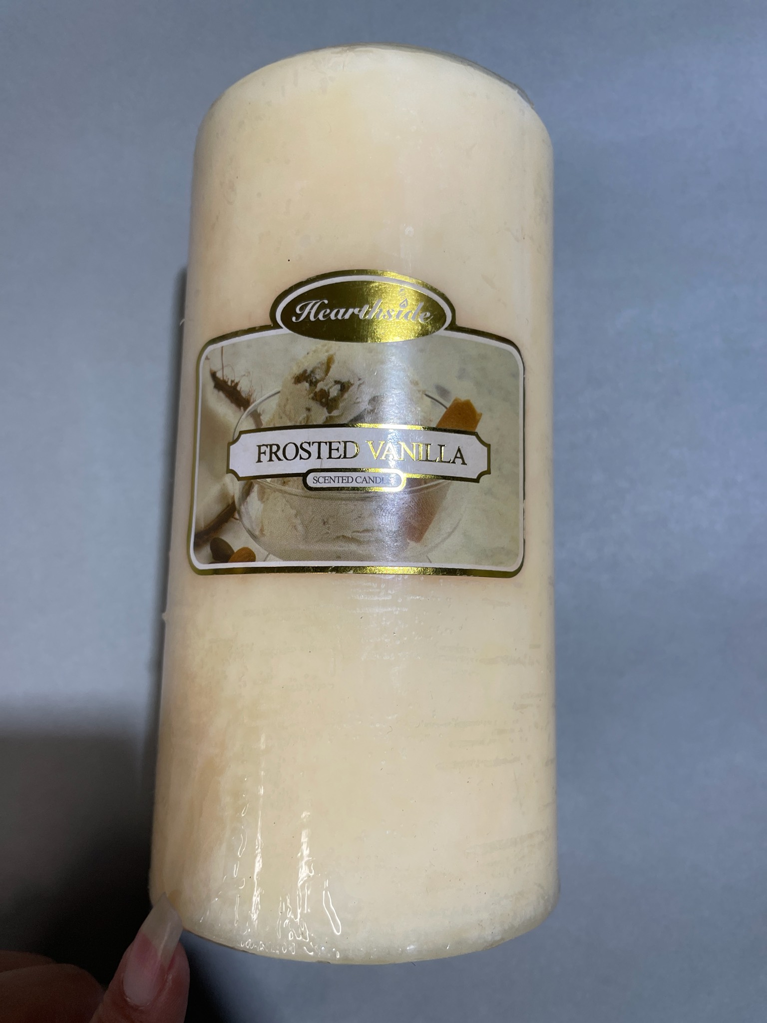 Hearthside Cream Scented Pillar Candle Size 3 in. x 6 in.
