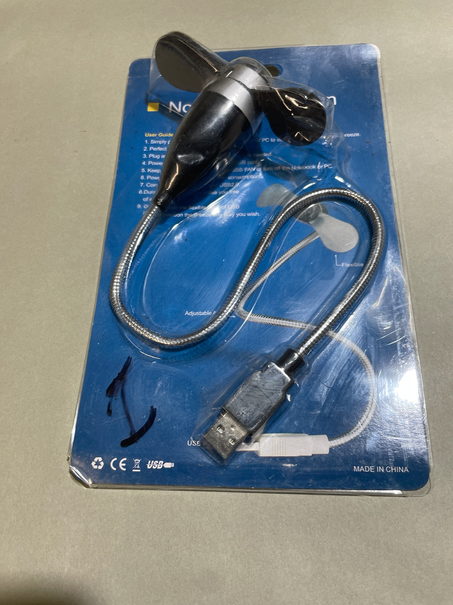 Black Gooseneck USB Fan