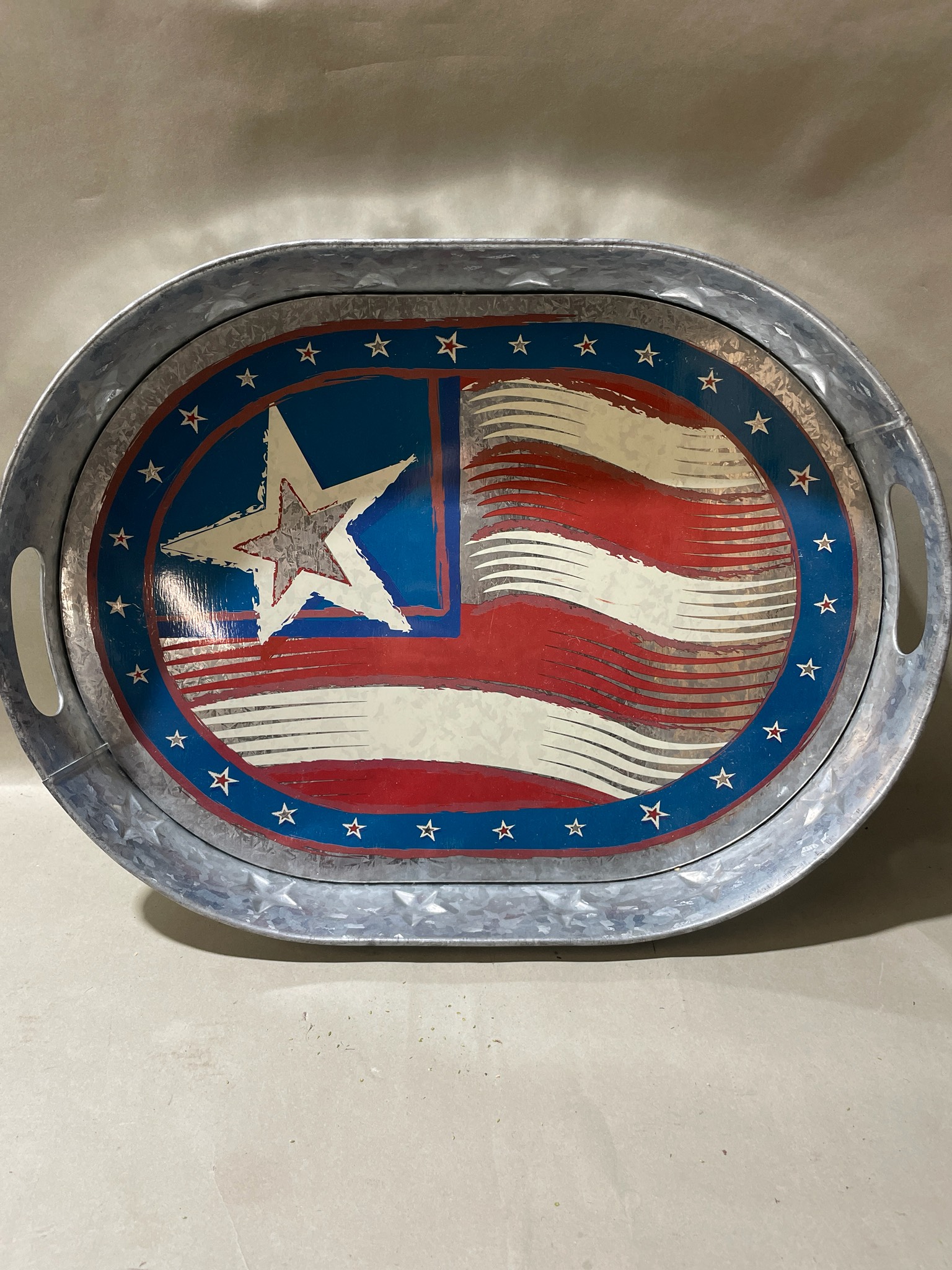 The Tin Box Company Red White and Blue Metal Tray