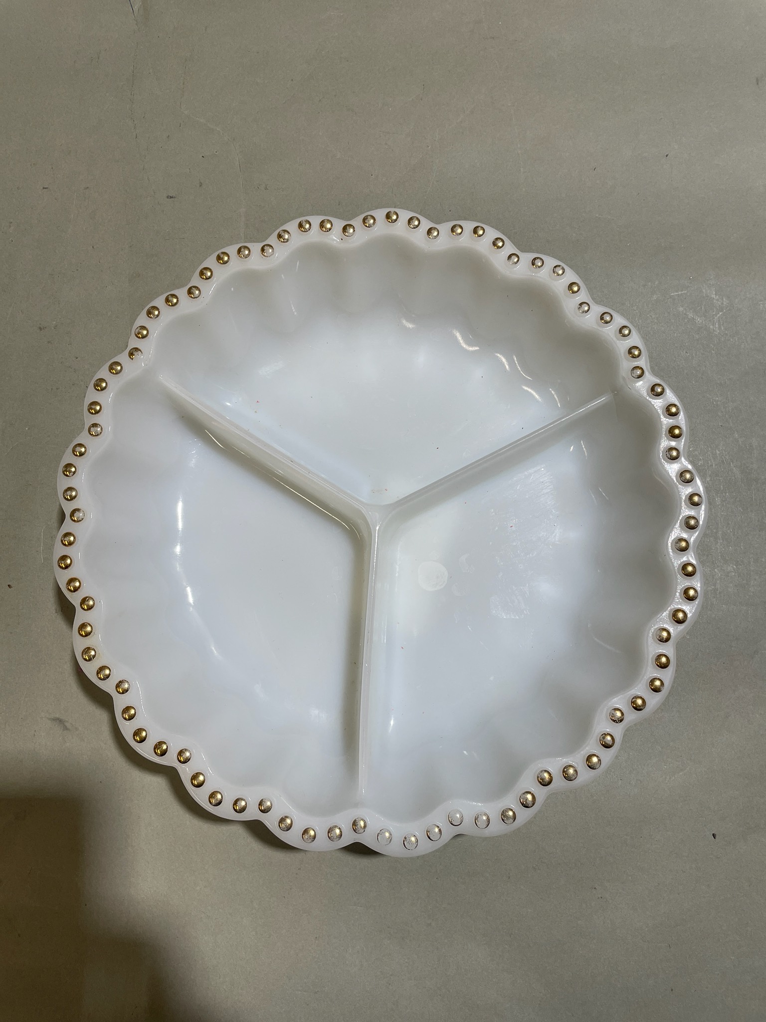 White Three Compartment Serving Dish