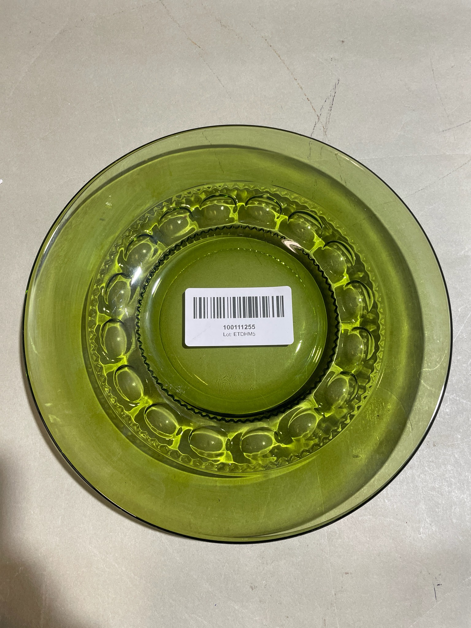 Olive Green Glass Dish
