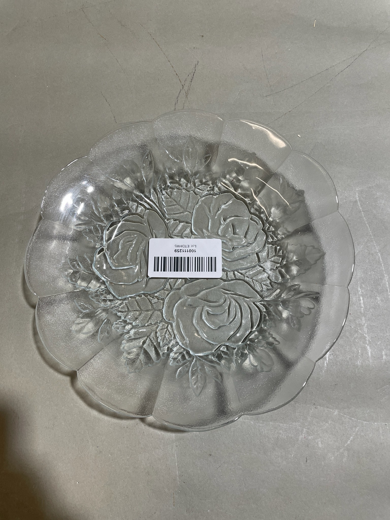 Clear Embossed Glass Serving Plates