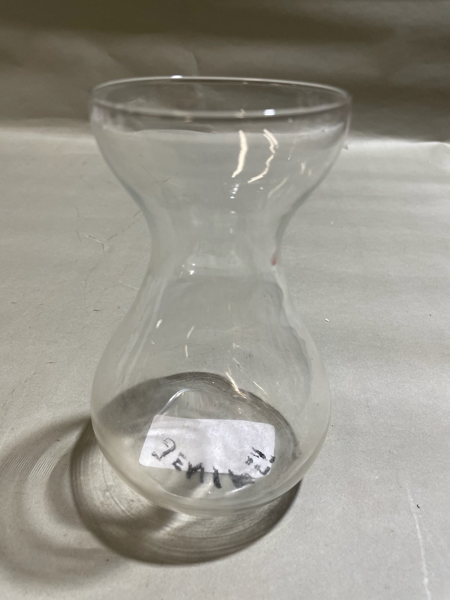 Clear Glass Hourglass Vase