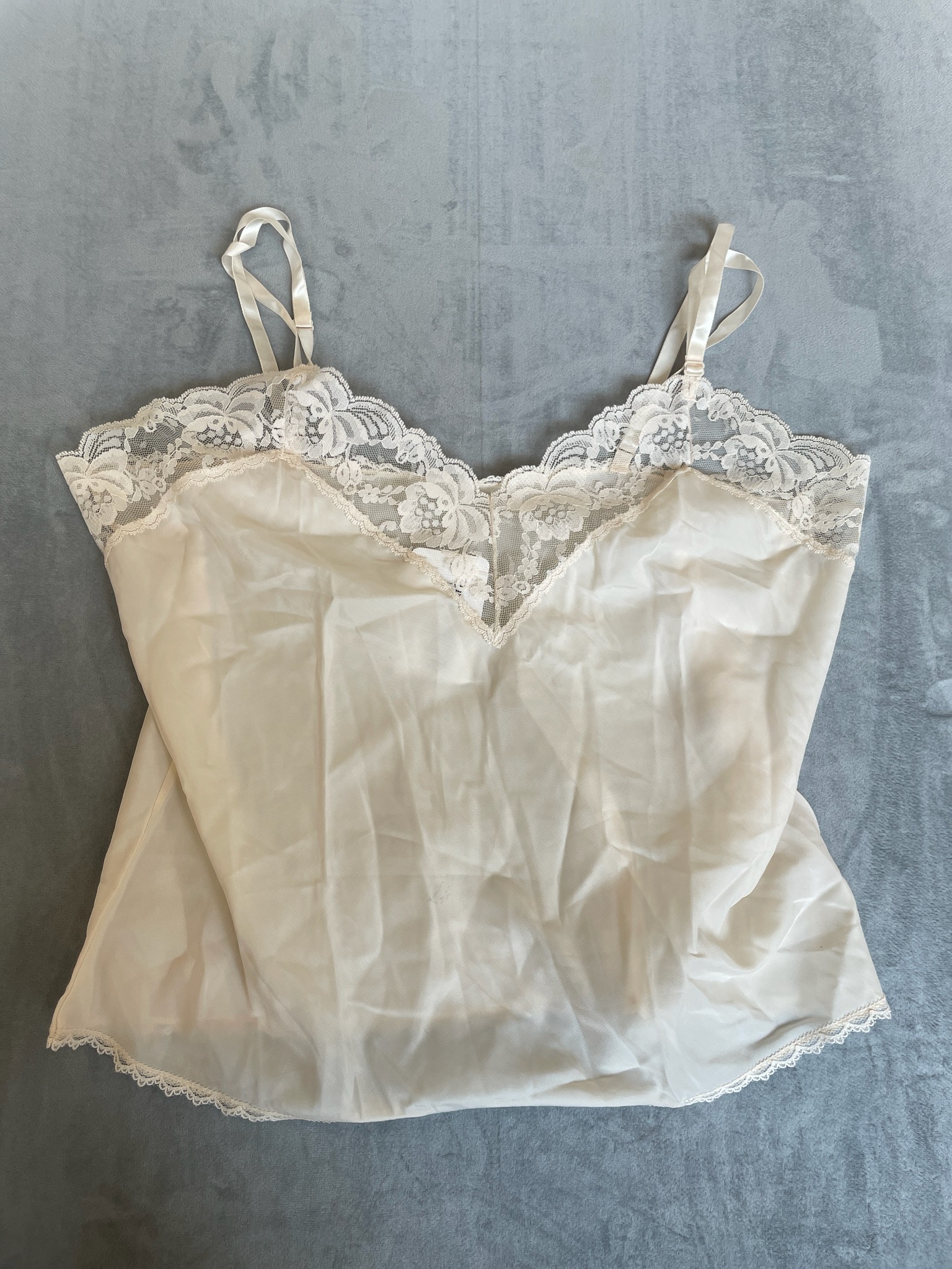Barbizon Ivory Lace Trim Camisole