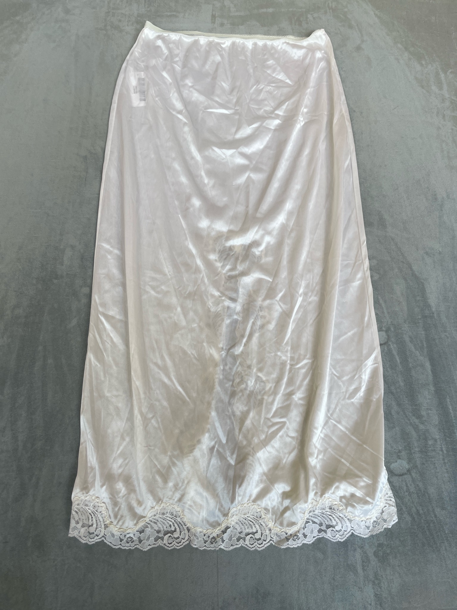 Ivory Satin-Like Slip Skirt