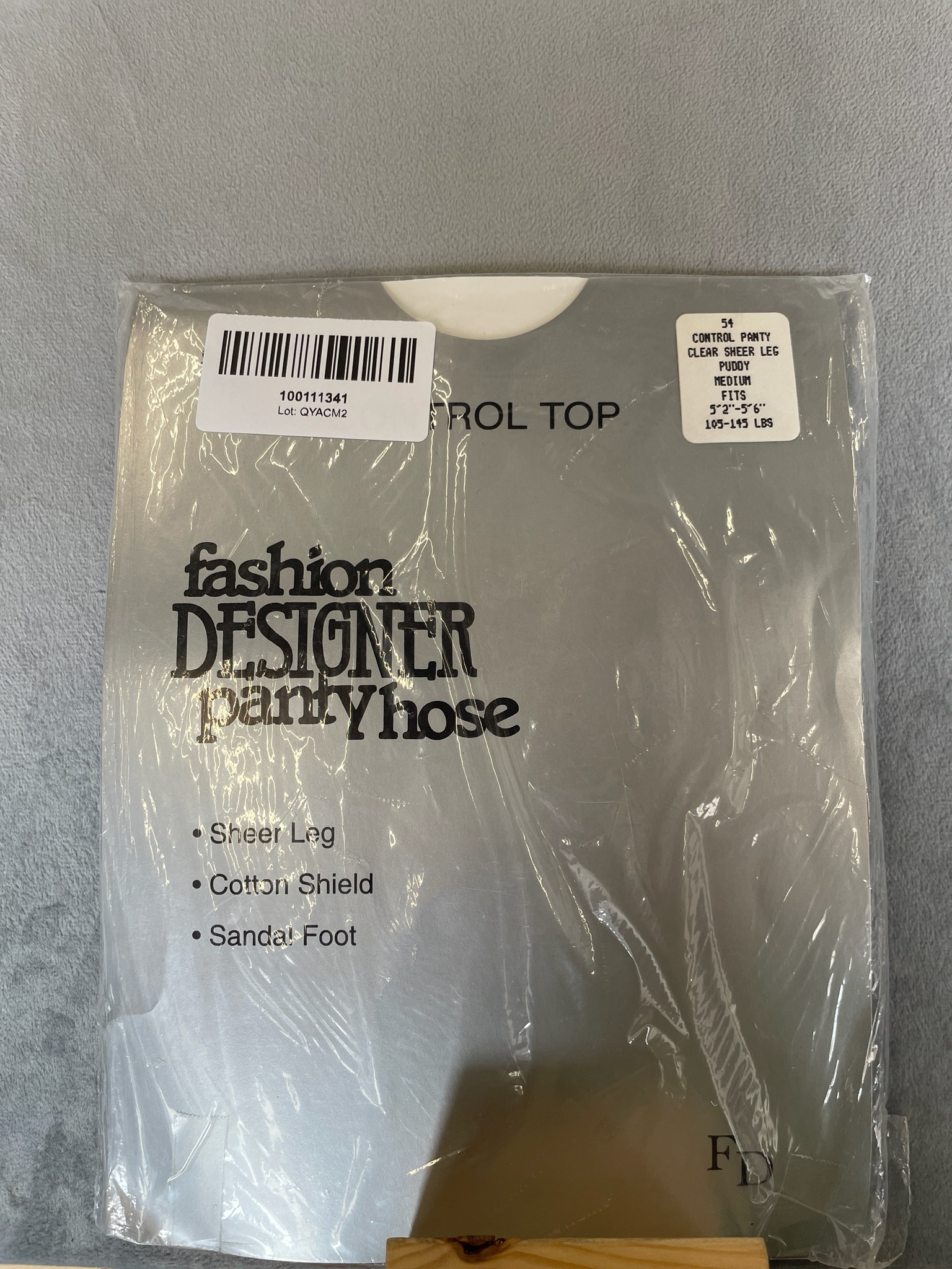Sheer Control Pantyhose Size Medium