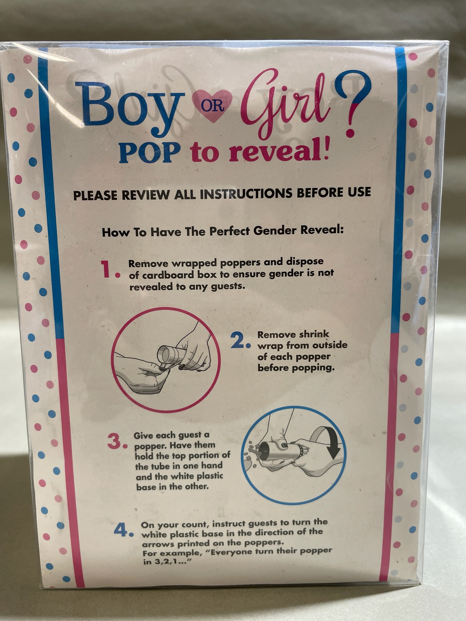 Pink and Blue Gender Reveal Party Poppers