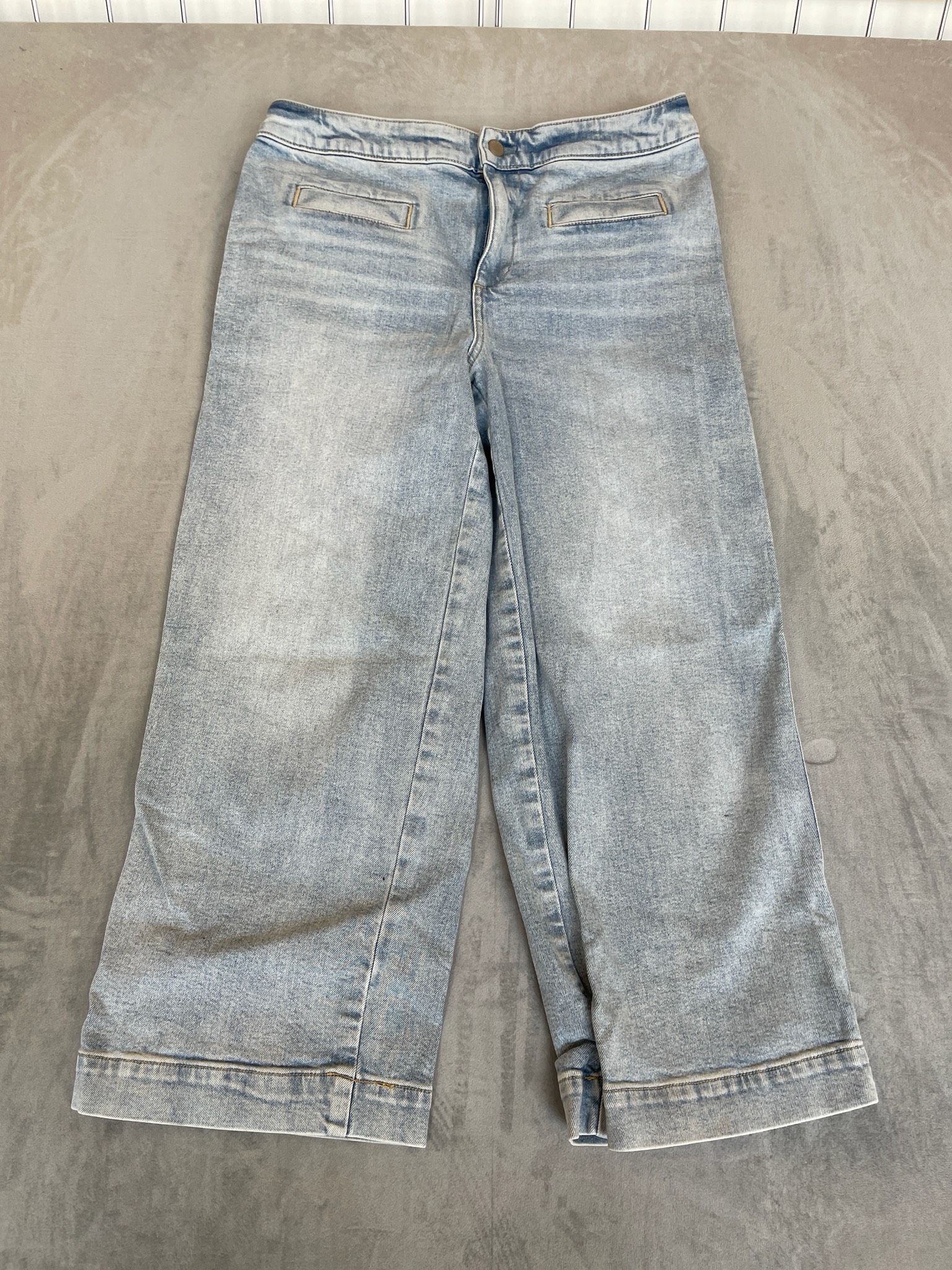 Talbots Light Blue Denim Wide Leg Cropped Jeans