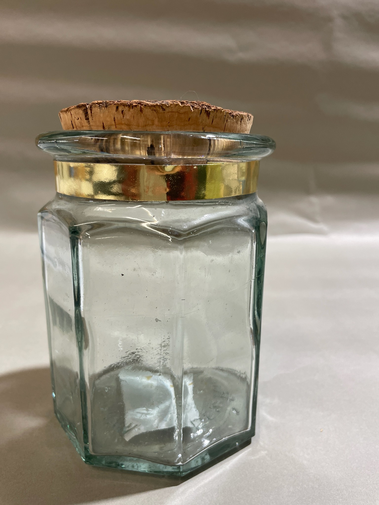 Clear Faceted Glass Jar